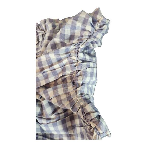 Lulus Libbie lavender & white gingham strapless crop top sz. large 100% cotton - Picture 5 of 10